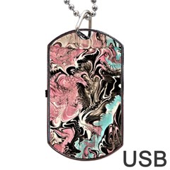 Paola De Giovanni-dragons Fire Iii Dog Tag Usb Flash (one Side) by kaleidomarblingart