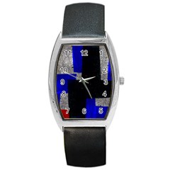 Abstract Tiles  Barrel Style Metal Watch by essentialimage