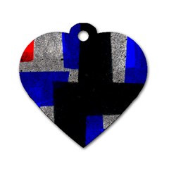 Abstract Tiles  Dog Tag Heart (one Side) by essentialimage