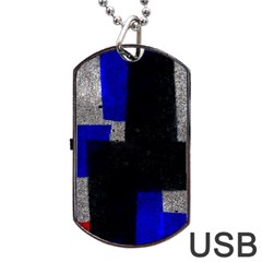 Abstract Tiles  Dog Tag Usb Flash (one Side) by essentialimage