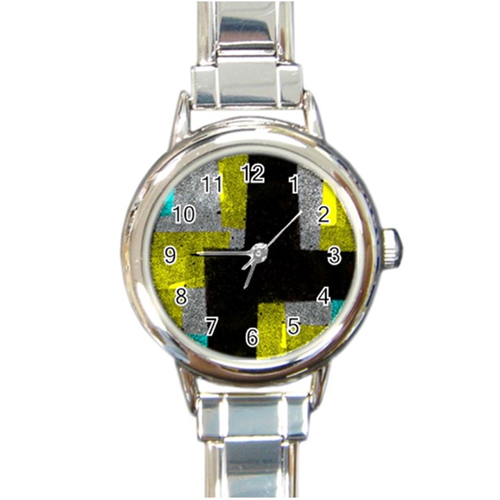 Abstract Tiles Round Italian Charm Watch