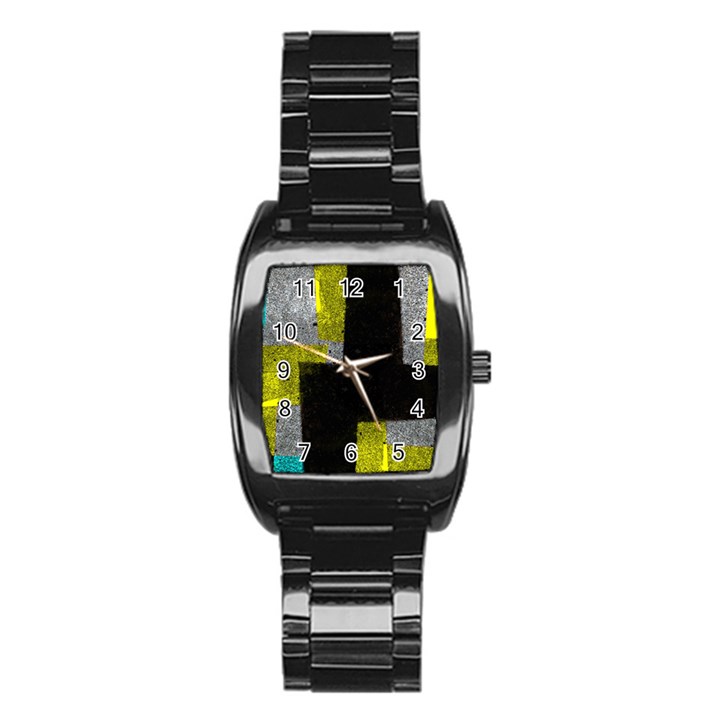 Abstract Tiles Stainless Steel Barrel Watch