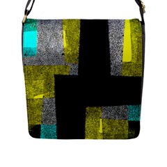 Abstract Tiles Flap Closure Messenger Bag (l) by essentialimage