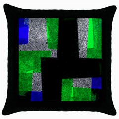 Abstract Tiles Throw Pillow Case (black) by essentialimage