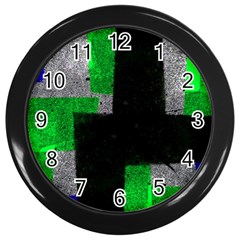 Abstract Tiles Wall Clock (black) by essentialimage