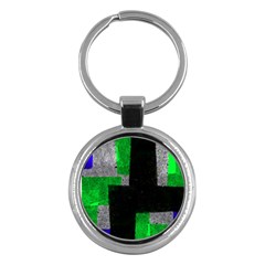 Abstract Tiles Key Chain (round) by essentialimage