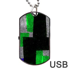 Abstract Tiles Dog Tag Usb Flash (one Side) by essentialimage