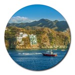 Taganga Bay Landscape, Colombia Round Mousepads Front