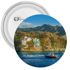 Taganga Bay Landscape, Colombia 3  Buttons by dflcprintsclothing