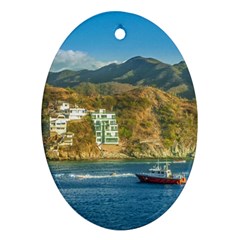 Taganga Bay Landscape, Colombia Ornament (oval)