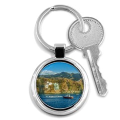 Taganga Bay Landscape, Colombia Key Chain (round) by dflcprintsclothing