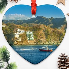 Taganga Bay Landscape, Colombia Heart Ornament (two Sides)