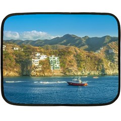 Taganga Bay Landscape, Colombia Fleece Blanket (mini) by dflcprintsclothing