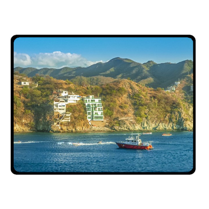 Taganga Bay Landscape, Colombia Fleece Blanket (Small)