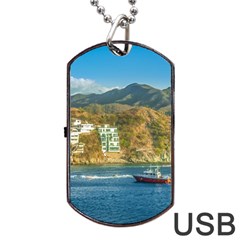 Taganga Bay Landscape, Colombia Dog Tag Usb Flash (one Side) by dflcprintsclothing