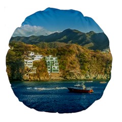 Taganga Bay Landscape, Colombia Large 18  Premium Round Cushions by dflcprintsclothing