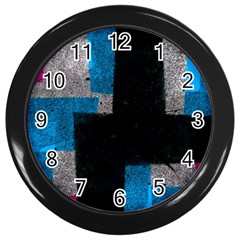 Abstract Tiles Wall Clock (black) by essentialimage