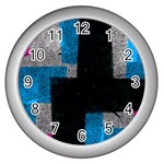 Abstract Tiles Wall Clock (Silver) Front