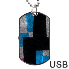 Abstract Tiles Dog Tag Usb Flash (two Sides) by essentialimage