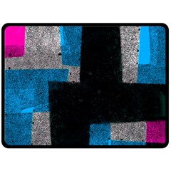 Abstract Tiles Double Sided Fleece Blanket (large)  by essentialimage