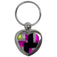 Abstract Tiles Key Chain (heart) by essentialimage