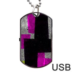 Abstract Tiles Dog Tag Usb Flash (one Side) by essentialimage