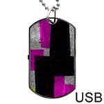 Abstract Tiles Dog Tag USB Flash (Two Sides) Front