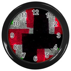 Abstract Tiles Wall Clock (black) by essentialimage