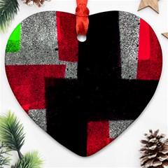 Abstract Tiles Heart Ornament (two Sides) by essentialimage