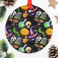 Halloween Round Ornament (two Sides)