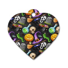 Halloween Dog Tag Heart (one Side) by Angelandspot