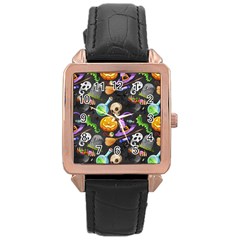 Halloween Rose Gold Leather Watch  by Angelandspot