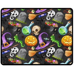 Halloween Double Sided Fleece Blanket (medium)  by Angelandspot