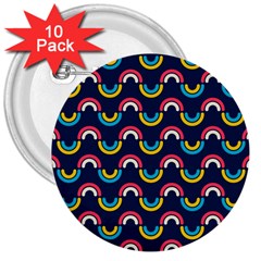 Geo Rainbow Stroke 3  Buttons (10 Pack)  by tmsartbazaar