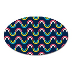 Geo Rainbow Stroke Oval Magnet by tmsartbazaar