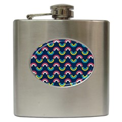 Geo Rainbow Stroke Hip Flask (6 Oz) by tmsartbazaar