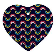 Geo Rainbow Stroke Heart Ornament (two Sides) by tmsartbazaar