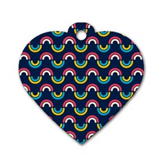 Geo Rainbow Stroke Dog Tag Heart (one Side) by tmsartbazaar