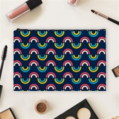 Geo Rainbow Stroke Cosmetic Bag (large) by tmsartbazaar