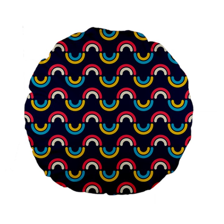 Geo Rainbow Stroke Standard 15  Premium Round Cushions