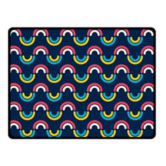 Geo Rainbow Stroke Double Sided Fleece Blanket (small)  by tmsartbazaar