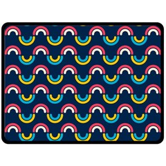 Geo Rainbow Stroke Double Sided Fleece Blanket (large)  by tmsartbazaar