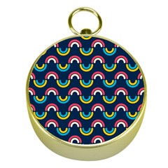 Geo Rainbow Stroke Gold Compasses by tmsartbazaar