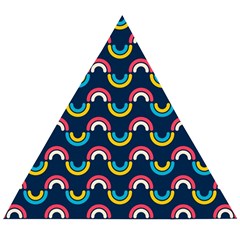 Geo Rainbow Stroke Wooden Puzzle Triangle by tmsartbazaar