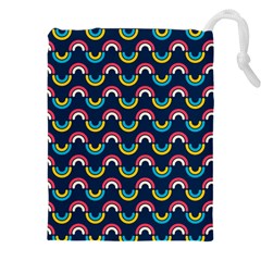 Geo Rainbow Stroke Drawstring Pouch (4xl) by tmsartbazaar