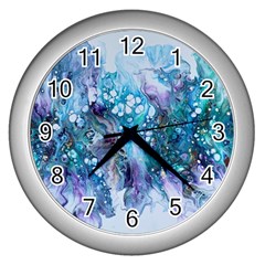 Sea Anemone Wall Clock (silver) by CKArtCreations