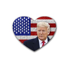 Trump President Sticker Design Rubber Coaster (heart)  by dflcprintsclothing