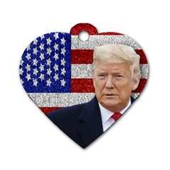 Trump President Sticker Design Dog Tag Heart (one Side) by dflcprintsclothing