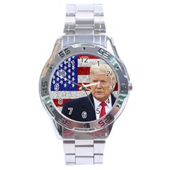 Trump President Sticker Design Stainless Steel Analogue Watch by dflcprintsclothing