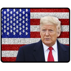 Trump President Sticker Design Double Sided Fleece Blanket (medium)  by dflcprintsclothing